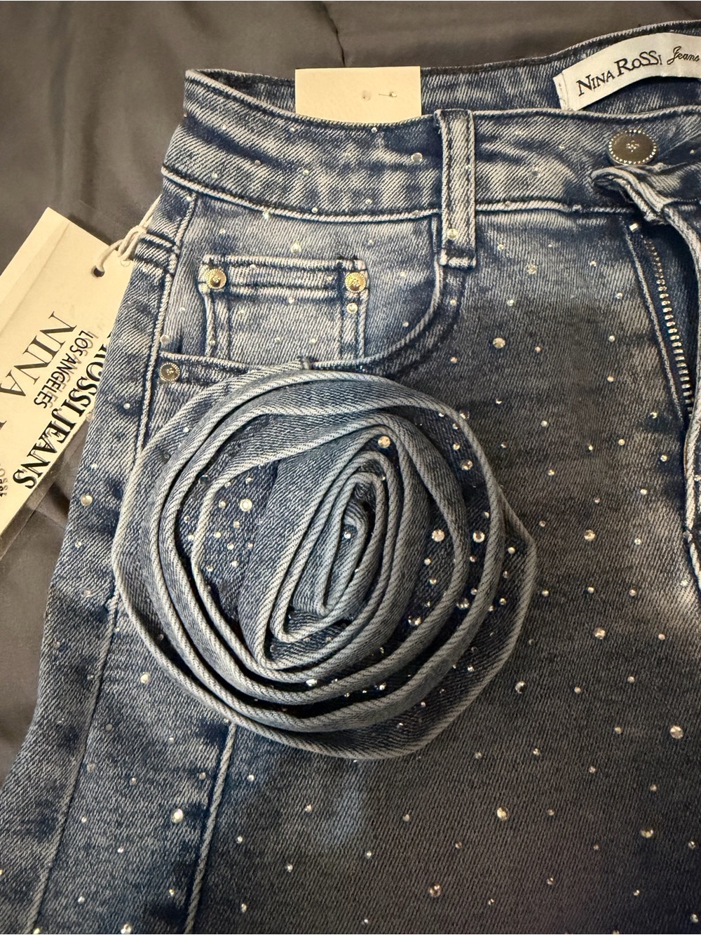 Rina Rossi Jeans Embellished Blue Denim - Picture 3 of 9